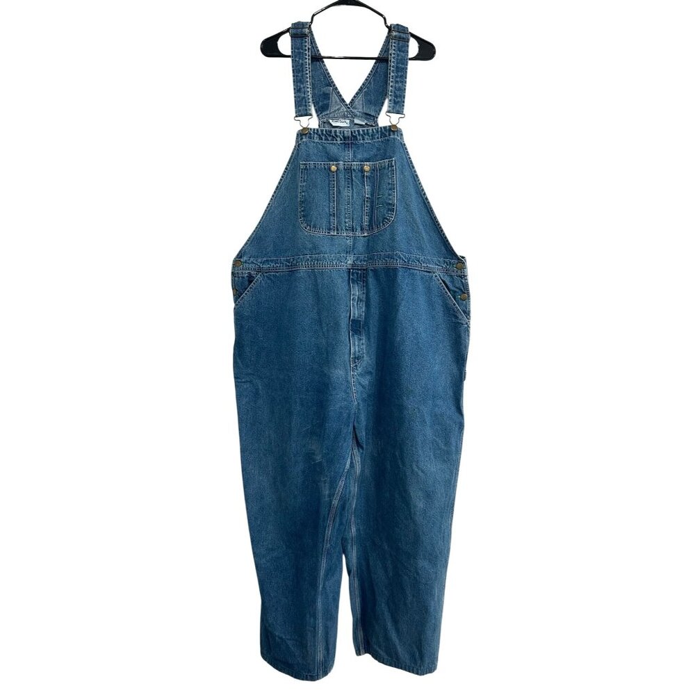 KingSize Mens Denim Bib Overall Size 54 Durable Heavy-Duty Workwear Blue